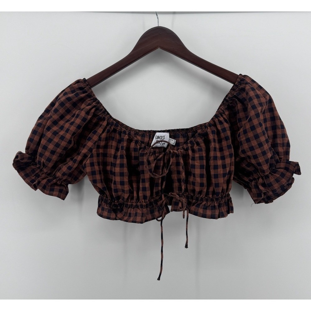 Princess Polly Avonsleigh Gingham Crop Top Size 8